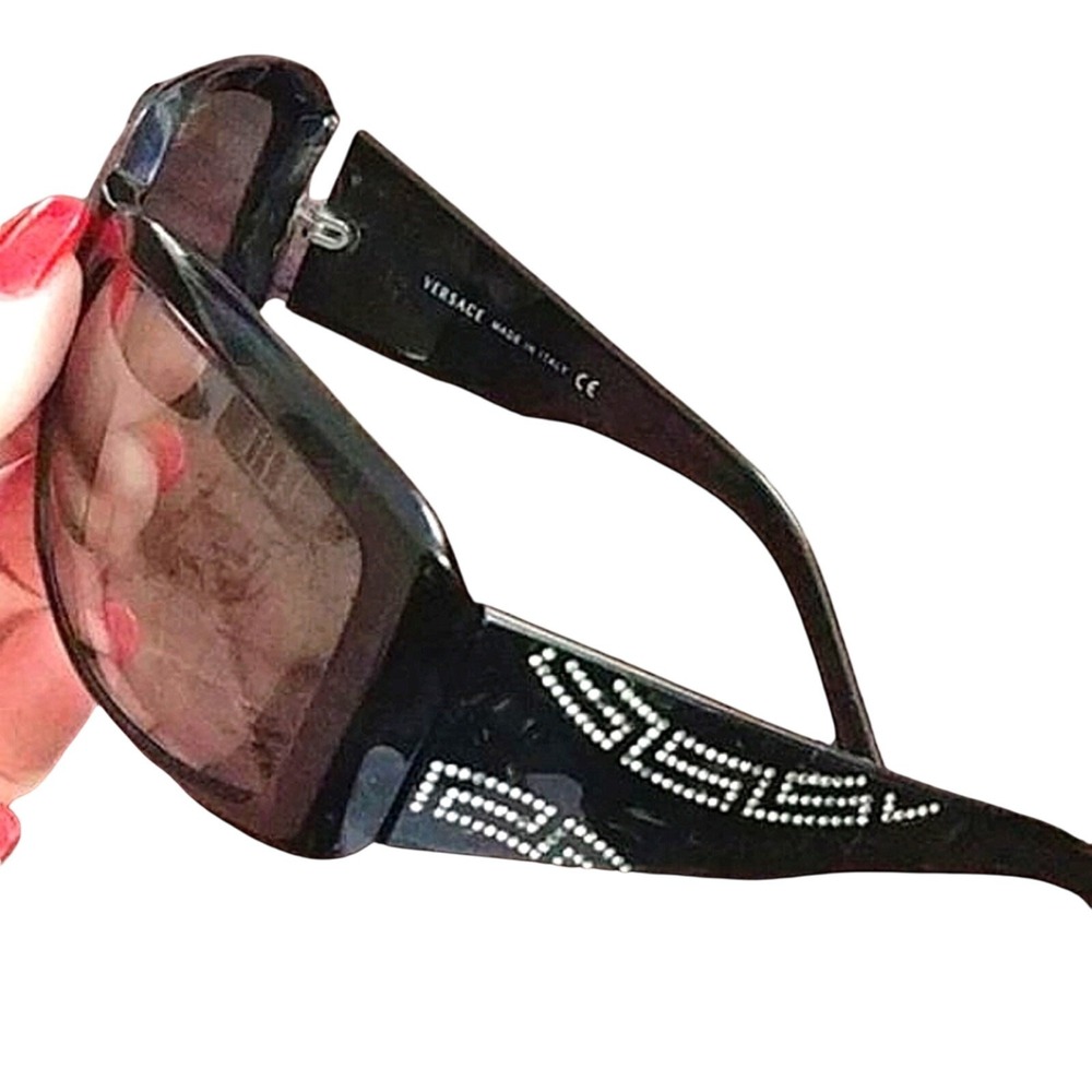 Vintage Versace Sunglasses Crystal Bling Dark Gradient Oversized Oval was $1000